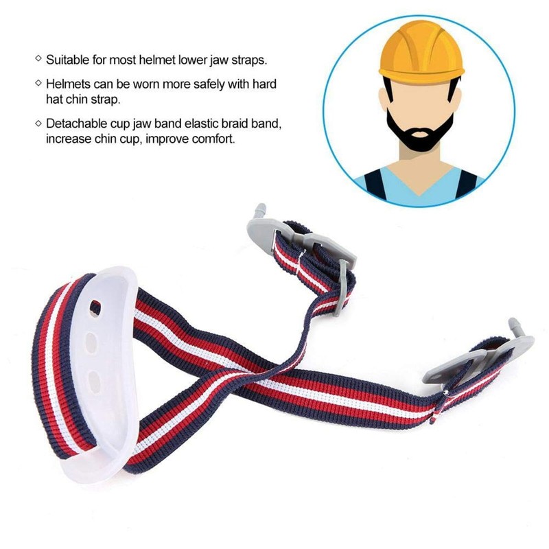 Universal Hard Hat Chin Strap Safety Construction White Elastic Strap