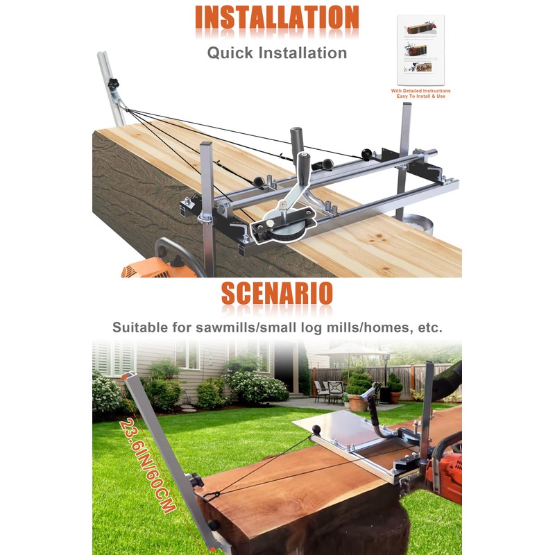 Podoy Chainsaw Mill Winch Kit for Chain Saw Milling Winch