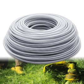 Trimmer Line Steel, Mowing Line Steel Wire 3 mm x 40 m, Grass Trimmer Line Brush Cutter Line, Grass Trimmer Line for Weed Grass Yard Garden