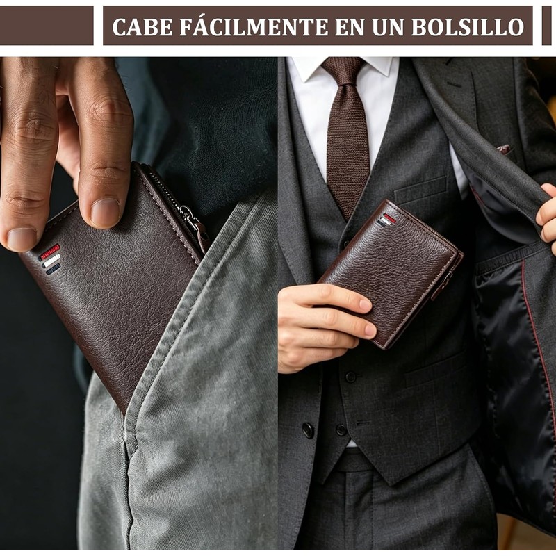 Cartera para hombre con RFID y 11 ranuras – Cuero
