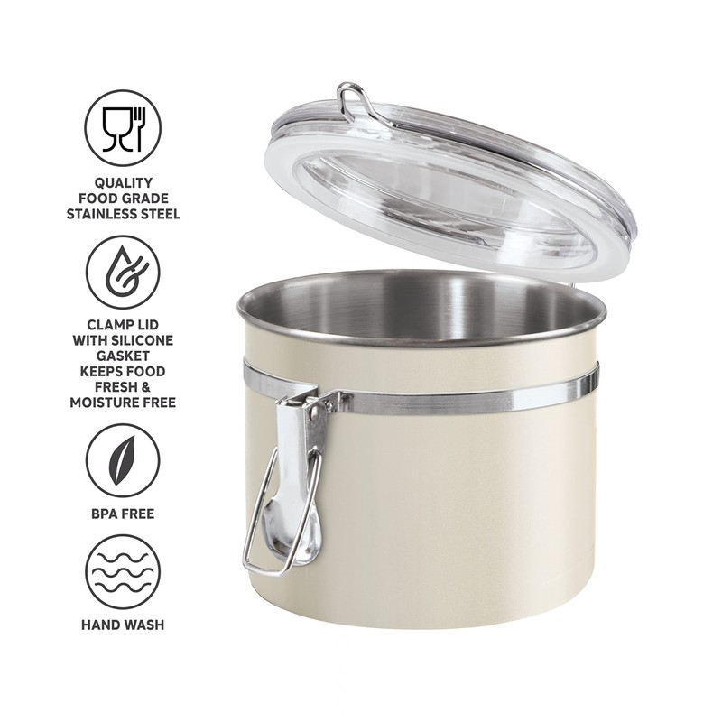 Oggi Stainless Steel Kitchen Canister 26 fl oz, Gray -