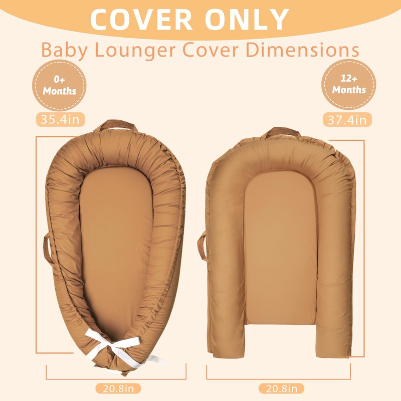 Hooyax Baby Lounger Cover Only, 100% Cotton Newborn Nest Cover,