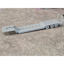 Tennessee pass models Ho Scale 53 Ft Lowboy Equipment Trailer Undecorated Kit 3d Printed