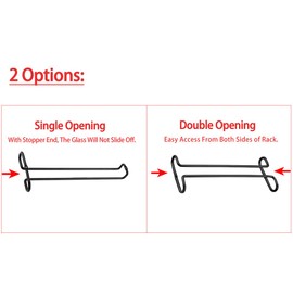 GeLive Set of 4 Cabinet Stemware Rack 10 Inch Under Shelf Wine Glass Holder Storage Hanger Organizer for Kitchen and Bar (Black)