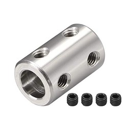 sourcing map 8mm to 8mm Bore Rigid Coupling Bolt L22XD14 45# Steel Shaft Coupling Connector Engine Accessories