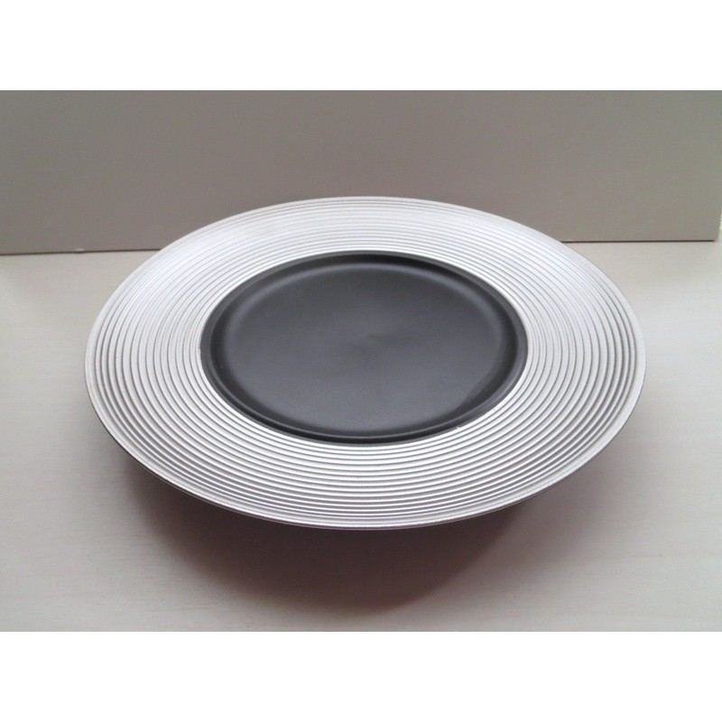 Demoda (Black/Platinum) 8.7 inches (22 cm) Dessert Plate (dm-102)