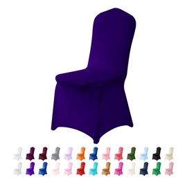 AlGaiety Spandex Chair Covers, 12PCS, Removable Washable Protector Stretch Covers for Living Room, Party, Banquet, Wedding, Hotel (Purple)