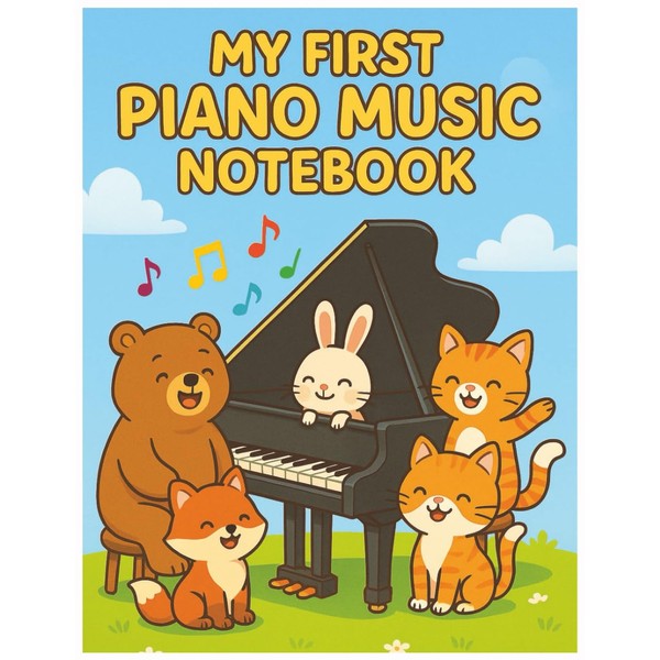 My First Piano Music Notebook: Cute Animal-Themed Blank Sheet Music
