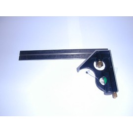 Toolzone 6" Heavy Duty Combination Square - Ruler, Rigid, Metal, Folding, 6" x 6"