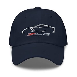 Z06 Corvette C7 Silhouette Custom Car Club Embroidered Dad hat Navy