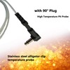 High Temperature Pit Probe with 90° Plug Stainless Steel Alligator