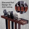 cenleoha Black Walnut Wood Belt Rack with Slide, Belt Hanger