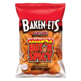 Baken-Ets Fried Pork Skins, Hot N Spicy, 3.5 Ounce (Pack of 6)