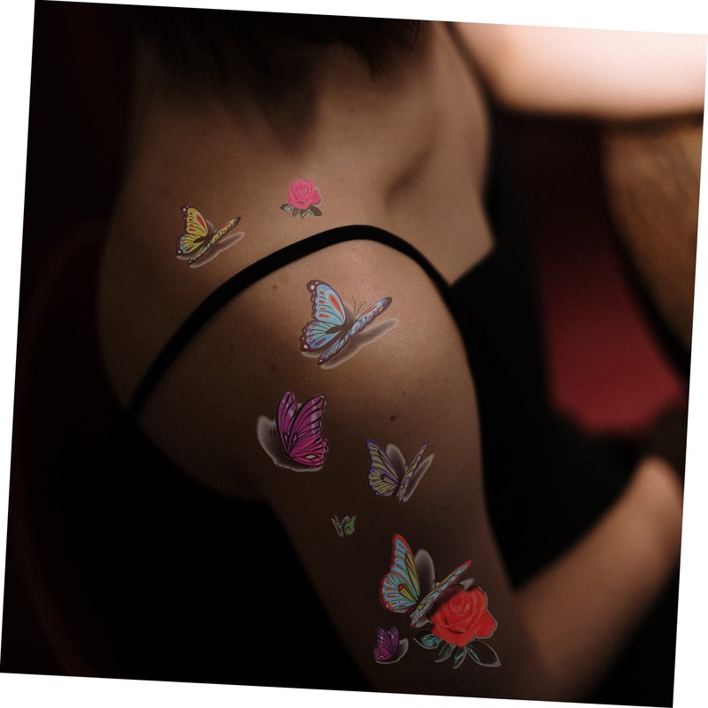 Beavorty 18sheets Butterfly Stickers of Temporary Decals for Body and