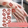 156Pcs Lip Kiss Tattoos Temporary - Red Lips Lipstick Kiss