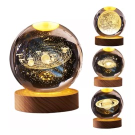 Shuang.W Adorno De Bola De Cristal Luminoso Pequeña Luz De Noche