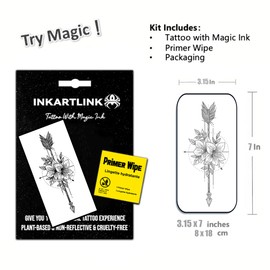 INKARTLINK Semi Permanent Tattoo, temporary tattoo for women, party tattoo, Y2K design, lasts 7-15 days, waterproof and anti-reflective (Arrow of Love)