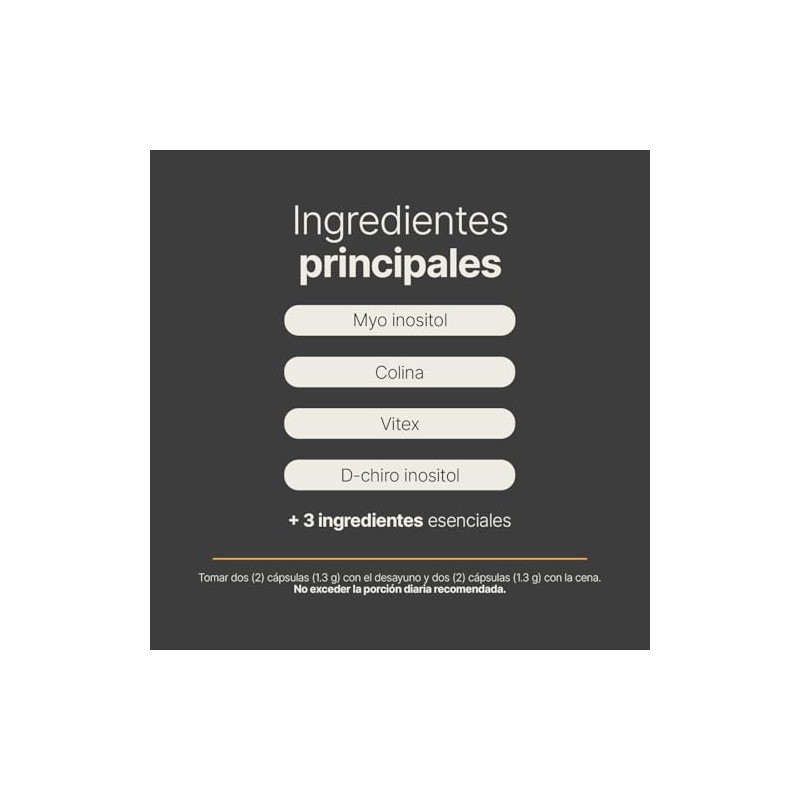 Myo Chiro Inositol 240 Caps Equilibrio Hormonal 2600 Por Porción