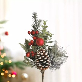 Unbranded Set of 2 Artificial Red Berry, Eucalyptus & Juniper Pine 17" Sprays