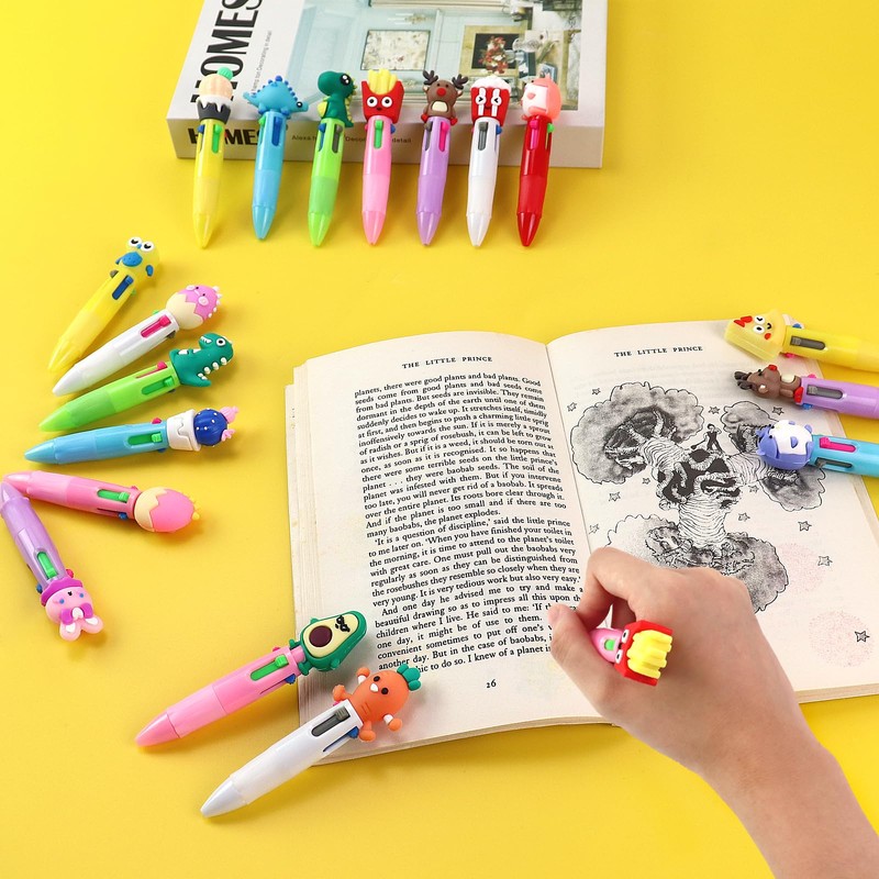 50Pcs 4-in-1 Multicolor Ballpoint Pens All In One Mini Cute