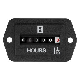 Yooreal DC 6-80V Mechanical Hour Meter Gauge,No Battery Hourmeter for Engine Tractor Generator Inverter Boat RV Zero Lawn Mower Snow Blower (DC 6-80V)
