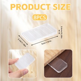 Gosknor 8 Pcs Furniture Leveling Shims, Trimmable Flexible Plastic Clear Table Leg Wobble Wedges Adjustable Furniture Levelers for Toilet Uneven Floors Doors Cabinets Windows Sheds