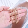 Inateannal Gold Tone Cuff Bangle Bracelet Set Layered Stackable Open