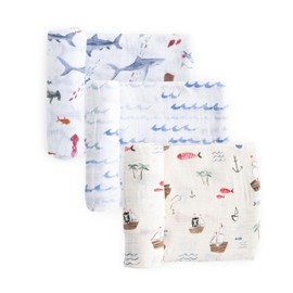 Little Unicorn Premium Muslin Swaddle Blanket 3 Pack | for swaddling, Play, Nursing & More | Giftable Set of 3 (Vintage Floral)