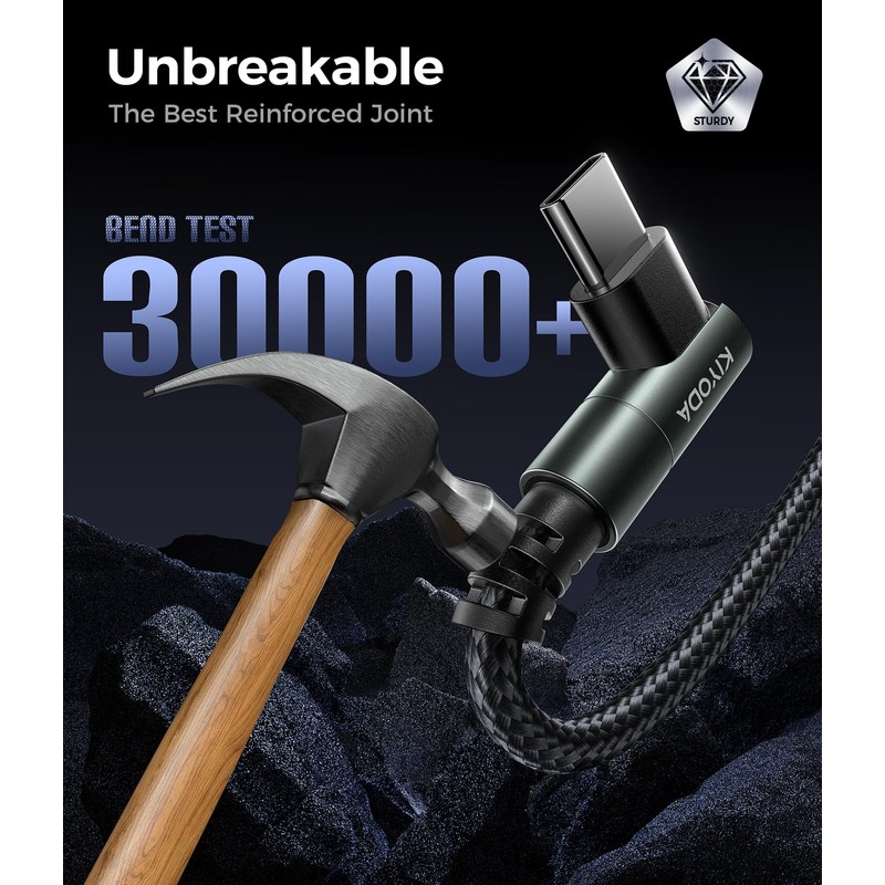 USB C Cable 90 Degree 10FT, USB to USB C