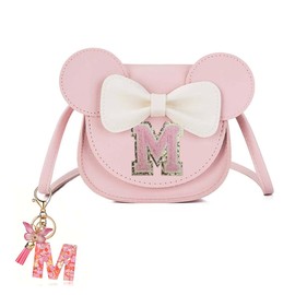 IDOTTA Toddler Purse Gifts for Girls 2-9 Year Old Birthday Gifts,Little Girl Purse Kids Wallet Crossbody Bag with Alphabet Initial Letter Keychain Tassel (M, Pink)