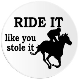 Kiwi Gifts Ride It Like You Stole It - 3 Pack Circle Stickers 3 Inch - Horseback Rider