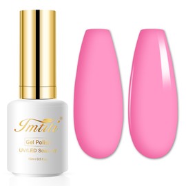 Imtiti Gel Nail Polish, 1Pcs 15ml Deep Pink Color Gel Polish Soak Off LED Nail Polish Gel Nail Art Design Manicure Salon DIY at Home Holiday Gift