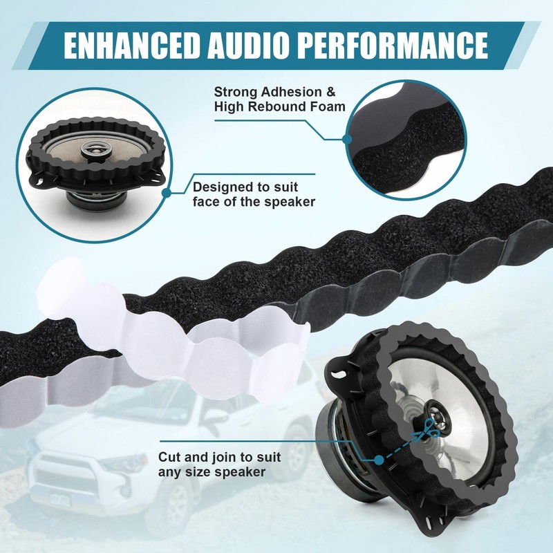 Gulfmew 6×9 Inch Front Door Speaker Adapter Bracket with Foam