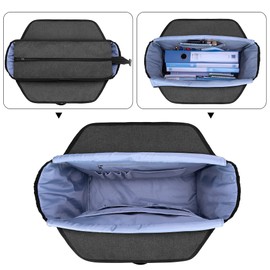 CURMIO Teacher Bag, Teacher Work Bag for Women, Portable Briefcases for Laptop, Storage Bag for Teacher Supplies such as Folders, Notebooks or Books, Black (Empty Bag)