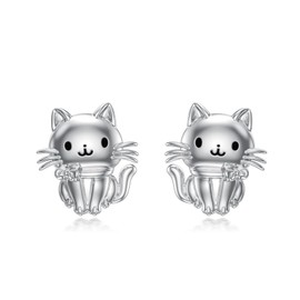 VONALA Animal Earrings 925 Sterling Silver Highland Cow/Cow/Cat/Paw Print/Skull/Infinity Earrings Jewelry Gift for Women