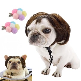 Funny Dog Wig with Hair Clips – Cute Pet Costume Accessories for Dogs & Cats, Party & Photoshoot Pet Wig for Small, Medium & Large Dogs
