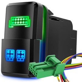 Nilight Nilight LED Light BAR & LED Work Lights Dual Push Button Switch 12V ON Off Switches with Connector Wire Kit 1.54" x 0.83" Replacement for Toyota Tacoma Tundra 4Runner FJ Cruiser Hilux Fortuner