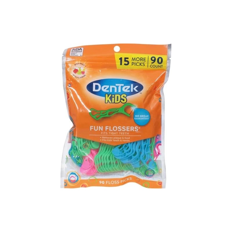 DenTek Fun Flossers – Kids Floss Picks with Wild Fruit
