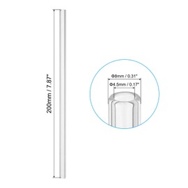 PATIKIL 8 Inch Glass Tubes, 12 Pack Borosilicate Long Glass Pipes Tubing Blowing Tube for Making DIY, Transparent