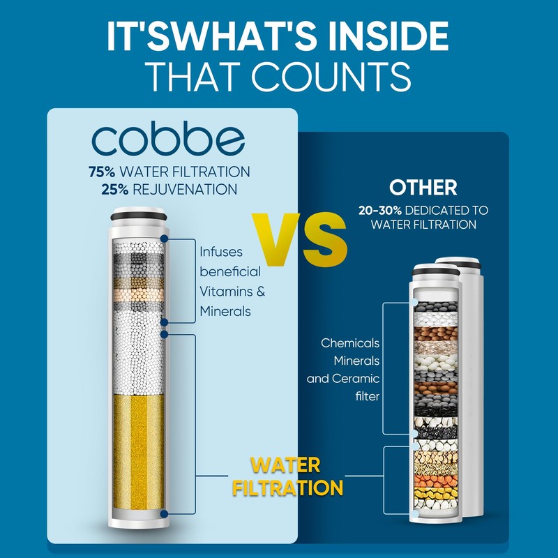Cobbe Filtered Shower Head with Handheld, High Pressure 6 Spray