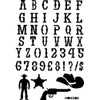 Alphabets Letters Cowboy Western Wall Stencil Silhouette Reusable no 37