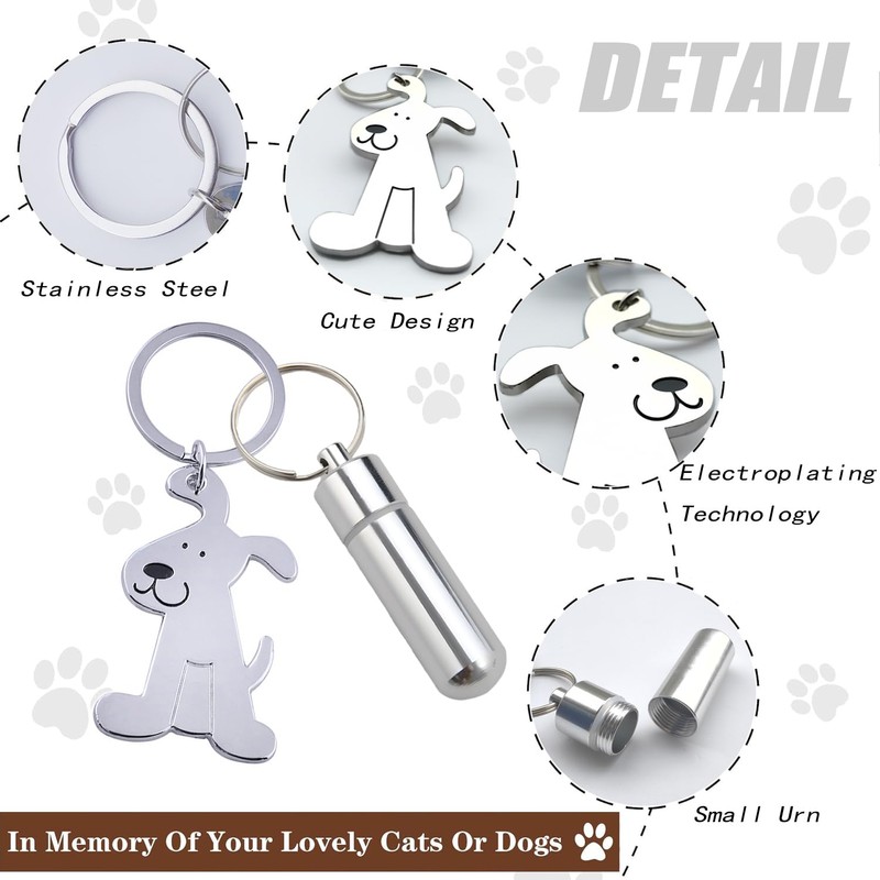 KIDDCW Cute Dog Key Ring with Cylindrical Bottle for Pet