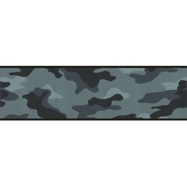 Camouflage Camo Wallpaper Wall Border - Blue