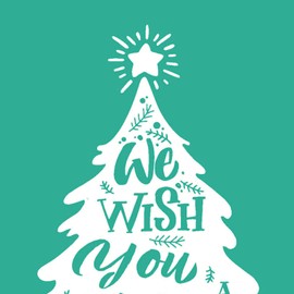 BOOLOOEN Silk Screen Stencil, Christmas Pine Tree Stencil, Reusable Adhesive Atencil for Painting on Wood, Wall Art (Christmas Tree Stencil)