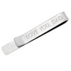 kilofly Men's Tie Clip Hidden Message "LOVE YOU, DAD" Silver