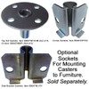 Corner Bracket Socket for 7/16-inch Caster Stem. Set of Four