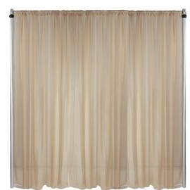 Backdrop King Inc, Fire Retardant Resistant, Sheer Voile Chiffon Fabric Draping Panels | Voile Fabric - 120" Wide | Use for Backdrop Curtain (1 Panel Seamless 10 Feet Wide x 8 Feet Long, Champagne)
