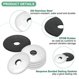 M METERXITY 20-Pack EPDM Bonded Sealing Rubber Washers, 304 Stainless Steel 5/16" x 1-1/4" OD Neoprene Rubber Washers Gasket for Bolts/Screws/Machinery/Ships/Roof