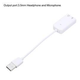 sourcing map 2 Pcs USB Sound Card, USB to 3.5mm Jack Audio Adapter Support Virtual 7.1 Surround Sound White