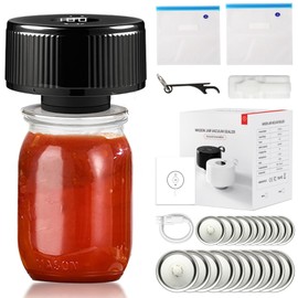 Electric Mason Jar Vacuum Sealer Kit - for Wide & Regular Mouth Jars with Lids Food Storage & Canning Sealing Machine
